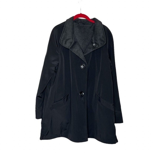 JONES New York Reversible Coat Jacket Black Charcoal Water Resistant Size XL NEW - Picture 5 of 14